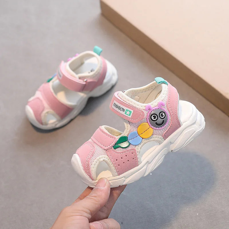 Girls Kids Sandals Soft Comfortable Closed Toe Protective Sandals,Cartoon Colorful Cute Shoes Kids Summer Boys Girls