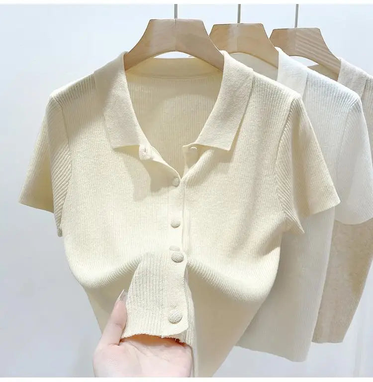 Short-sleeve Shirts Women S-3XL Leisure Summer Basic Solid Elegant Streetwear All-match Simple Daily Harajuku Y2k Popular Tops