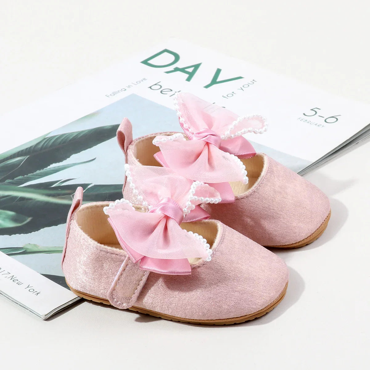 Baby Shoes Girl Baby Cute Bow PU Princess Shoes Soft Cloth Sole Comfortable Walking Shoes Spring and Autumn Sweet Design