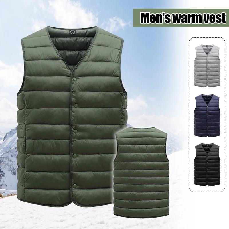 Men Fashion Sleeveless Jackets Autumn Winter Warm Windproof Waistcoat Mens Spring Casual Lightweight Vest Jackets