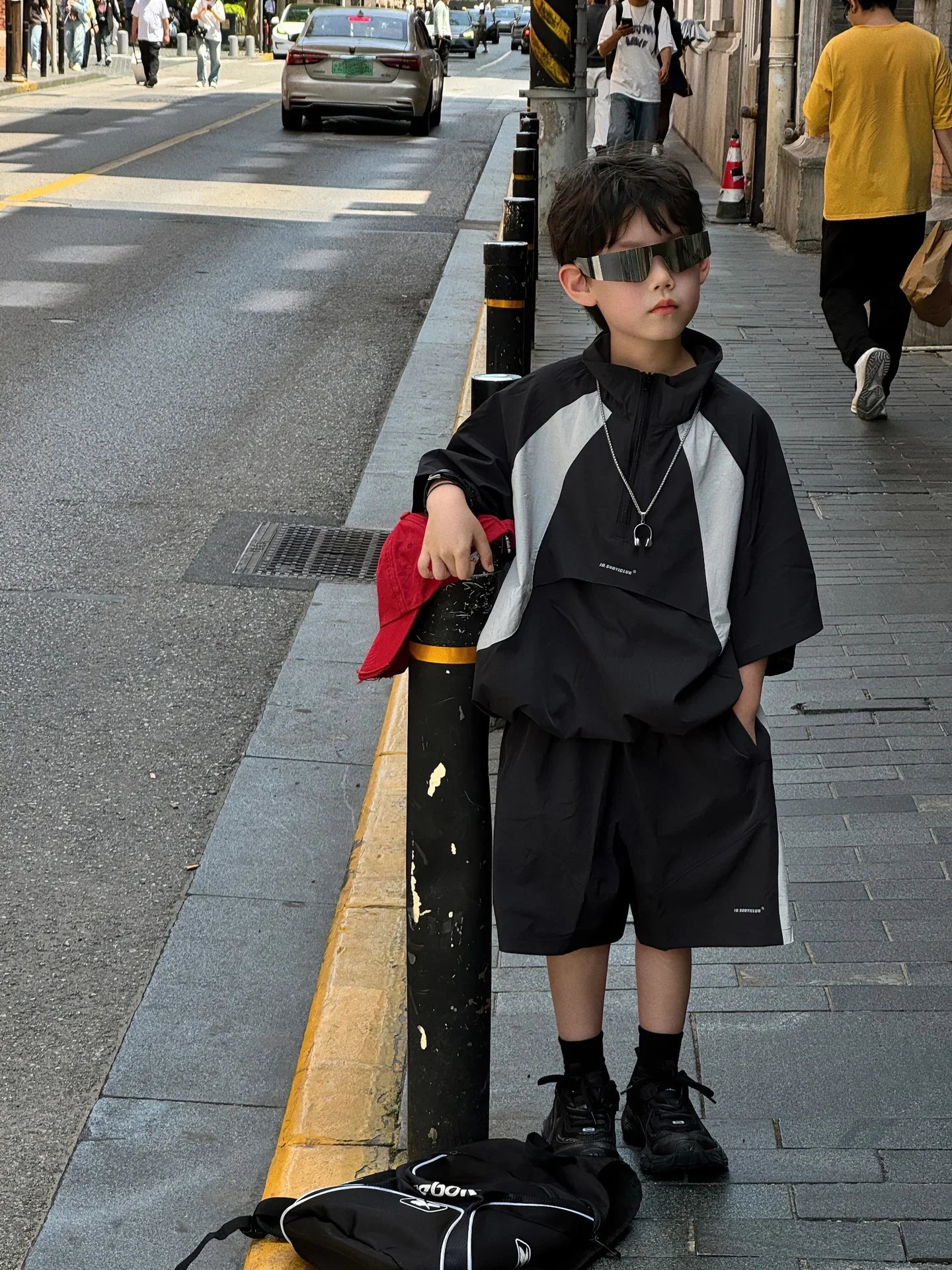 New Handsome Casual Work Clothes Set for Children, Boys' Sports and Leisure, Breathable Two Piece Set, Trendy