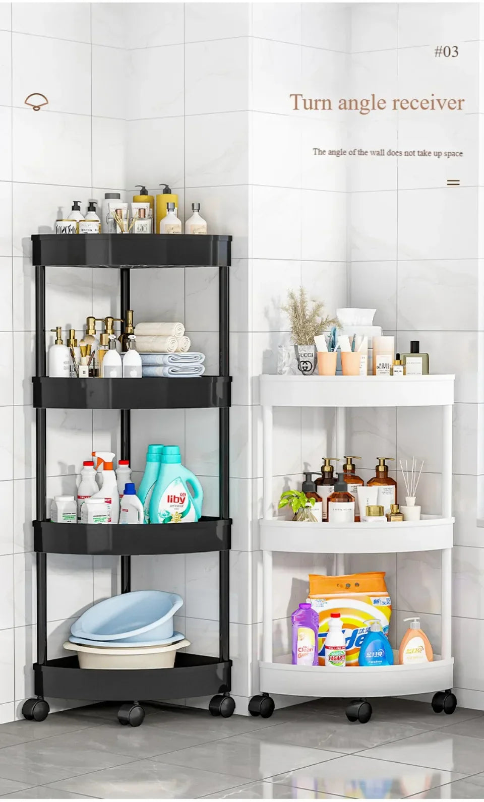 Tier Storage Shelf Rolling Cart Movable Bathroom Corner Triangle Shelfs Bathroom Corner Cabinet Shelf Rolling Storage Cart