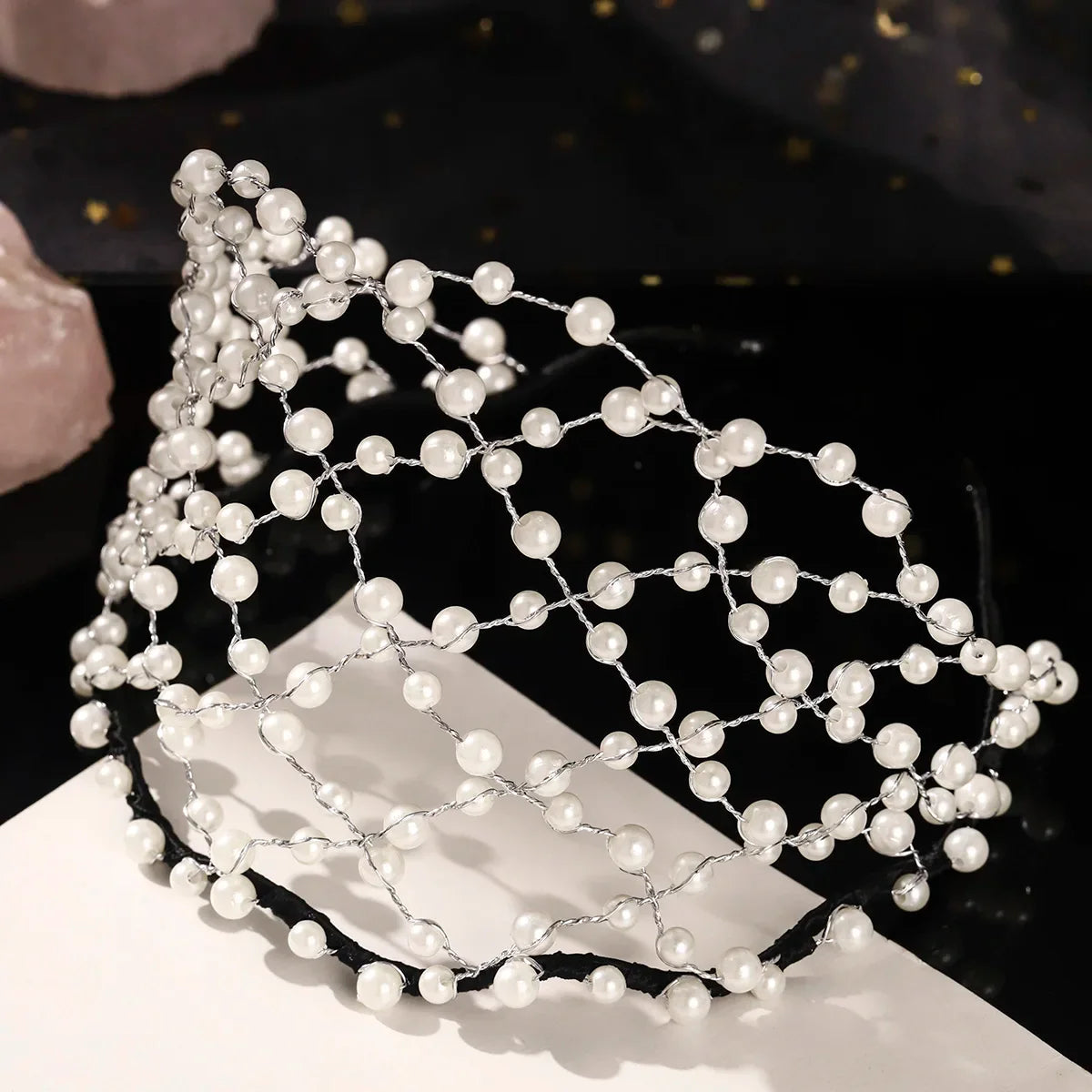 Elegant Handmade Weaving Tiara Hair Accessories Banquet Headpieces Exquisite Bridesmaid Gifts