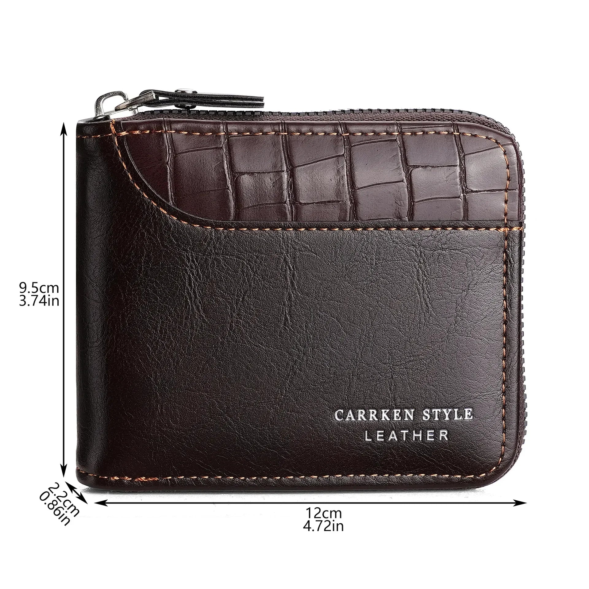 Leather Men's Wallet Luxury Mens Purse Male Zipper Card Holders with Coin Pocket Rfid Wallets Gifts for Men Money Bag