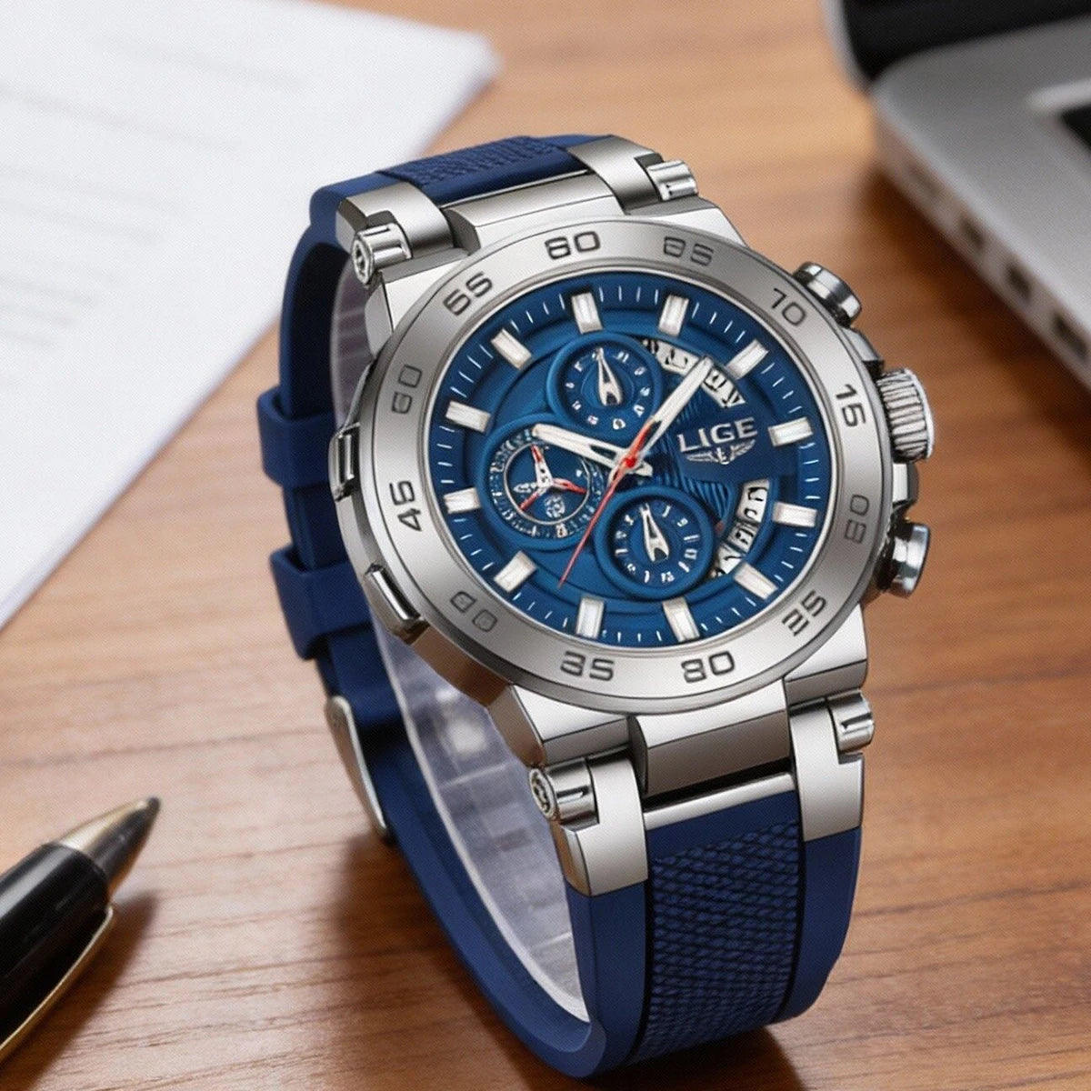 LIGE Mens Sport Watches Luxury Watch Men Date Waterproof Luminous Fashion Quartz Watches for Men Wristwatch reloj hombre