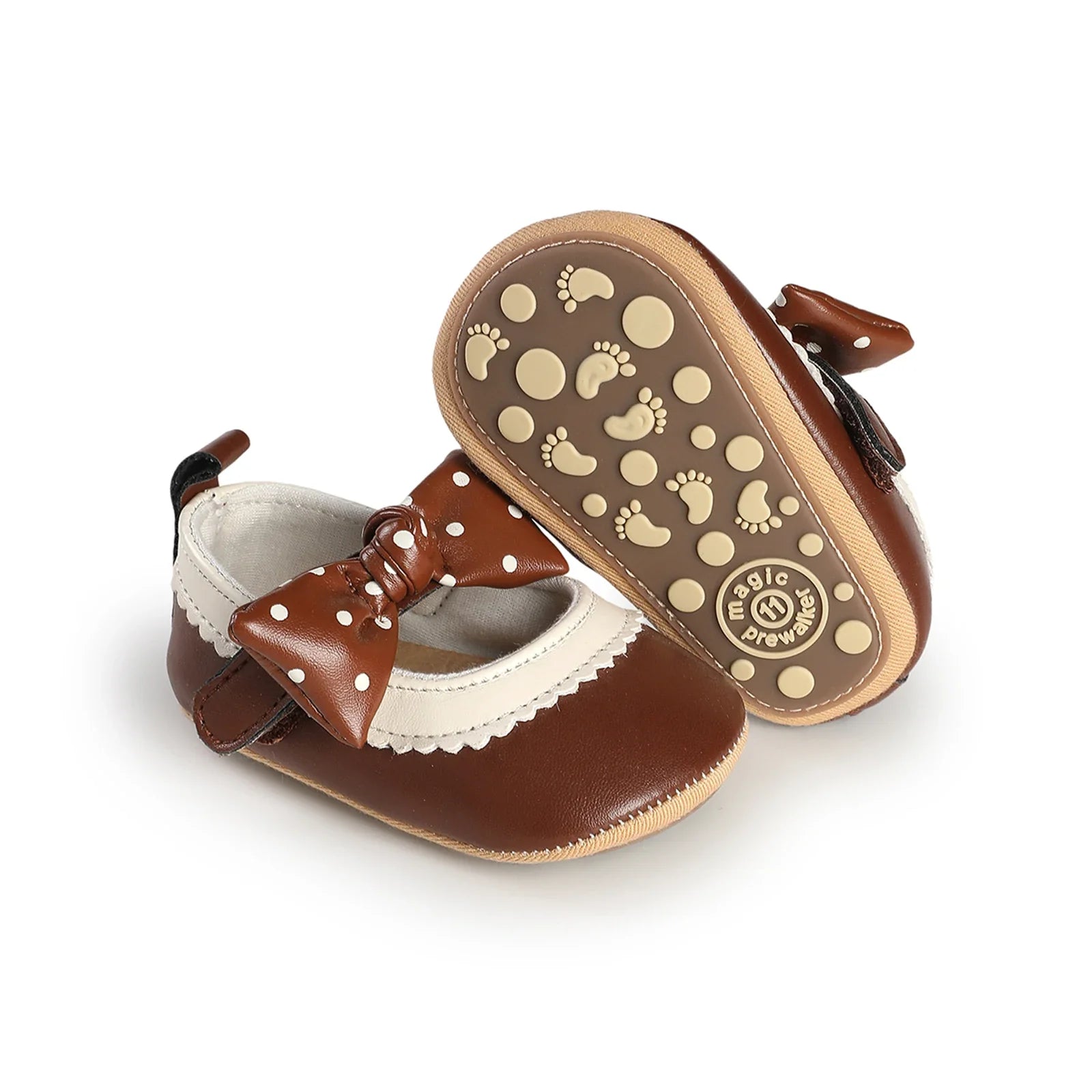 Lioraitiin Toddler Baby Girls Princess Shoes Soft Bow Non-slip Bottom First Walker Shoes Shoes