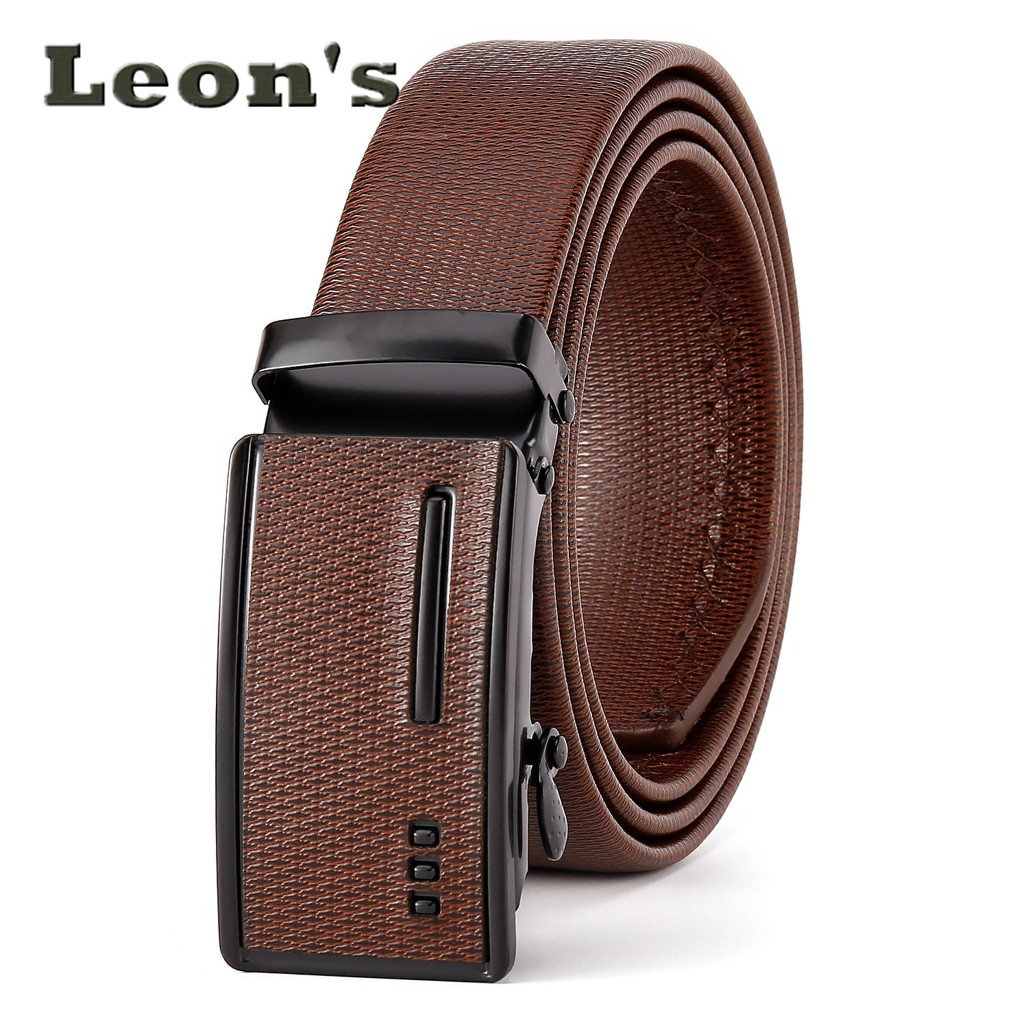 Dark Color Mens Belt Automatic Buckle Stylish Geometric Pattern Durable   Fashion Accessory Gift Letter Designer Belt for Men