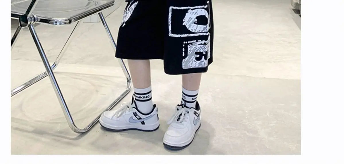 Boys Summer Trendy Casual Sports 2pcs T-shirts+Pants Suits 3-14 Years Teenage Boys Hip Hop Style Fashion Outfits Clothes Sets (Available)