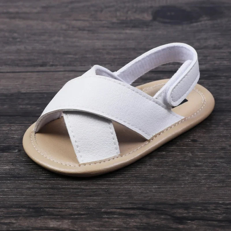 Summer Baby Boys Girls Shoes PU Solid Color Anti-Slip Infant Sandals Toddler First Walkers Casual Newborn Shoes 0-18M (Available)