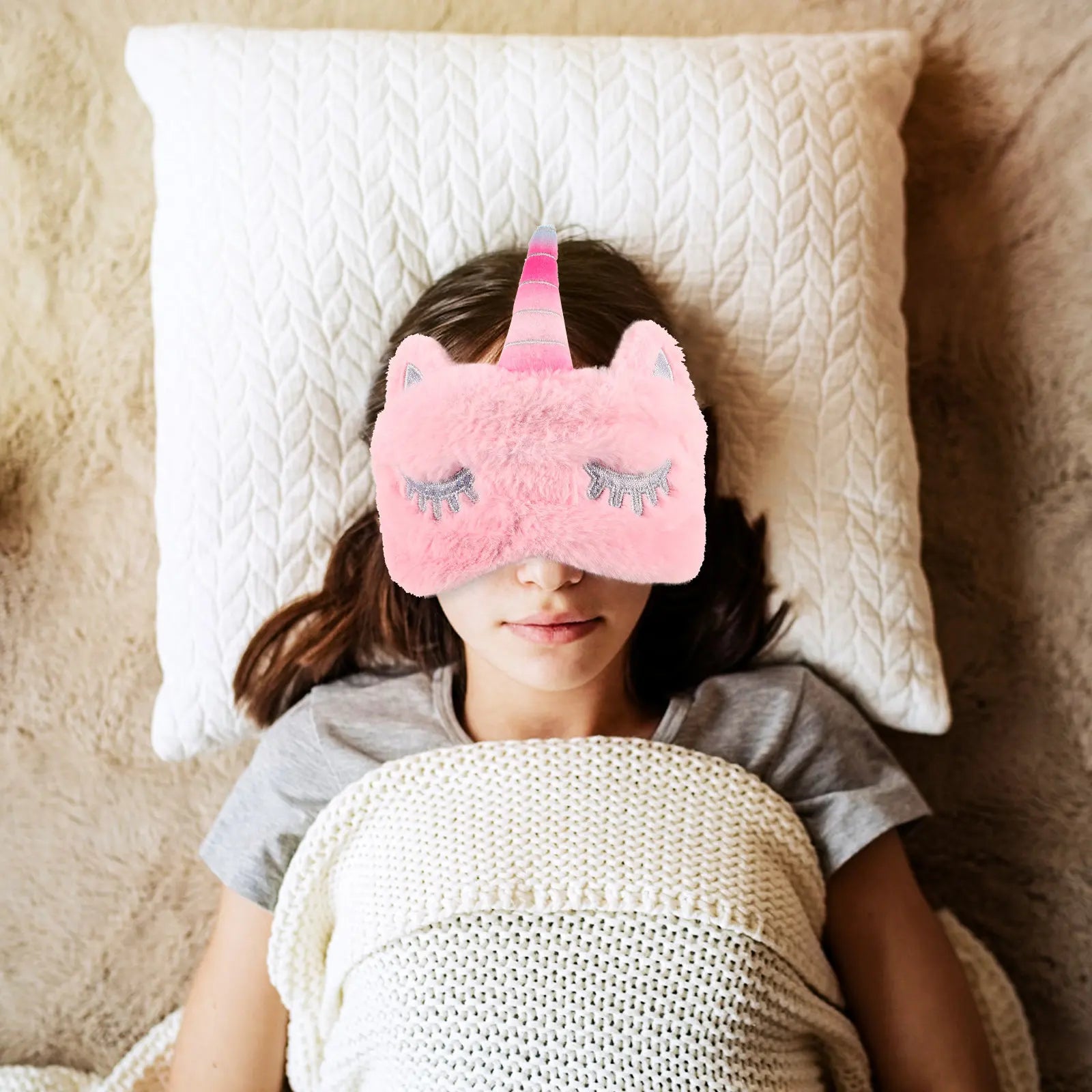 Lightweight Unicorn Eye Mask Soft Breathable Sleep Cover No Pressure for Night Travel Work Naps Sleep Mask Eye Cover