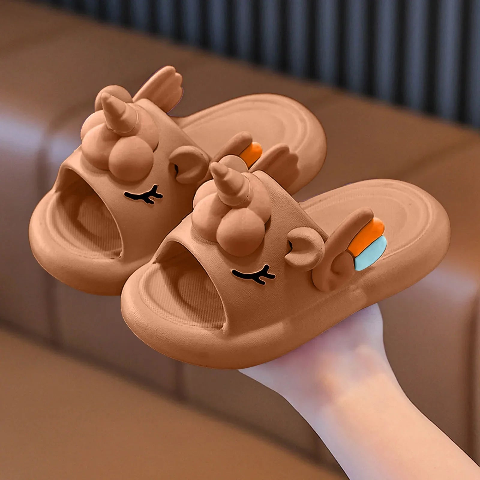 Children'S Slippers Cute Cartoon Baby Indoor Non Slip Thick Bottom Parent Child Slippers Kid Slippers