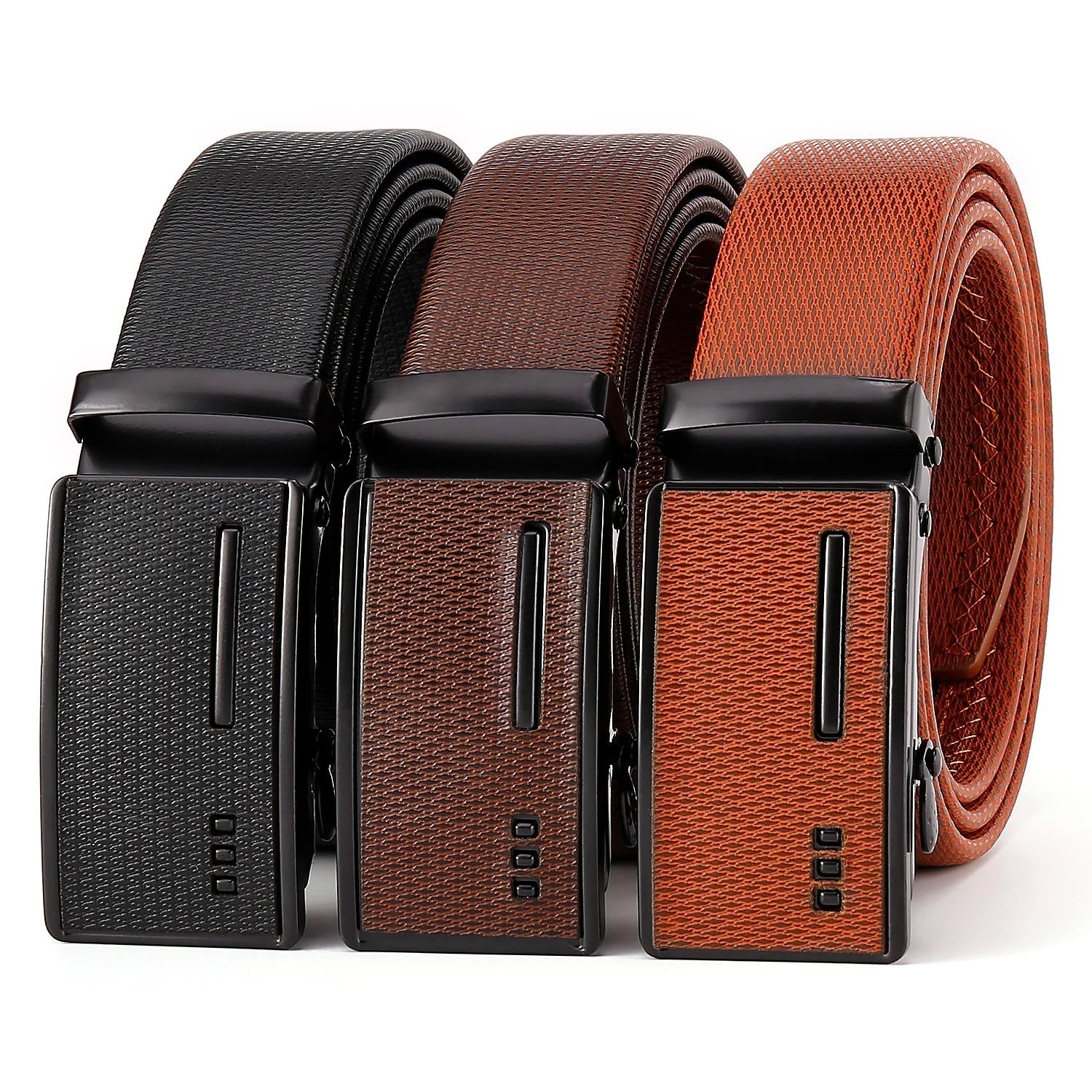 Dark Color Mens Belt Automatic Buckle Stylish Geometric Pattern Durable   Fashion Accessory Gift Letter Designer Belt for Men