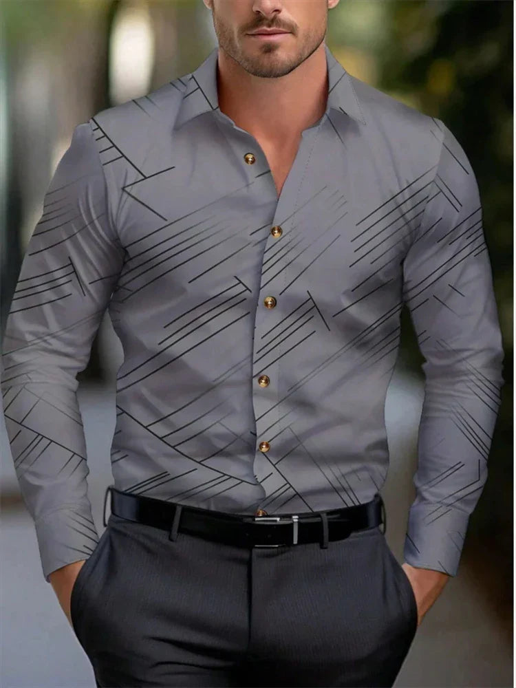 Men's long-sleeved shirt casual shirt fashion 2024 new 16 colors optional popular business oversized men's clothing (Available)