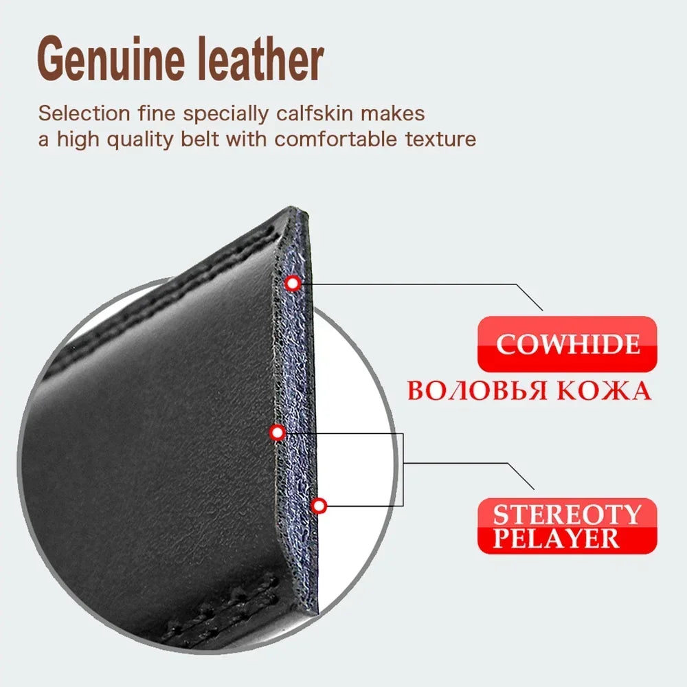 New Mens Leather Belt  Automatic Genuine Leather Belts Belt Male Leisure Fashion Ratchet Belts for Men Pants Waistband Ремень
