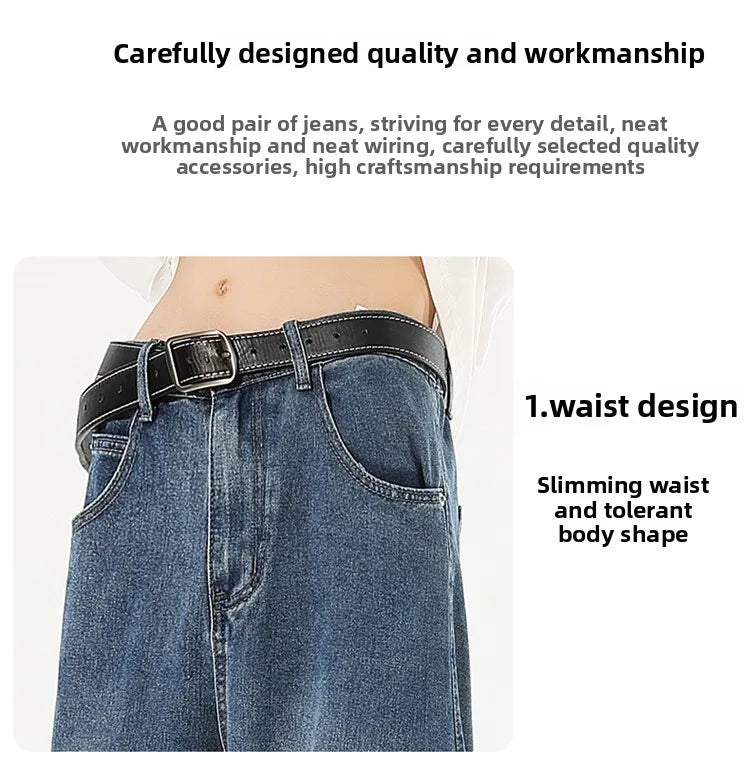 Men's Jeans Summer Thin Style Trendy Fashion 2025 New Boys Casual Versatile Loose Straight Wide-Leg Pants Men's