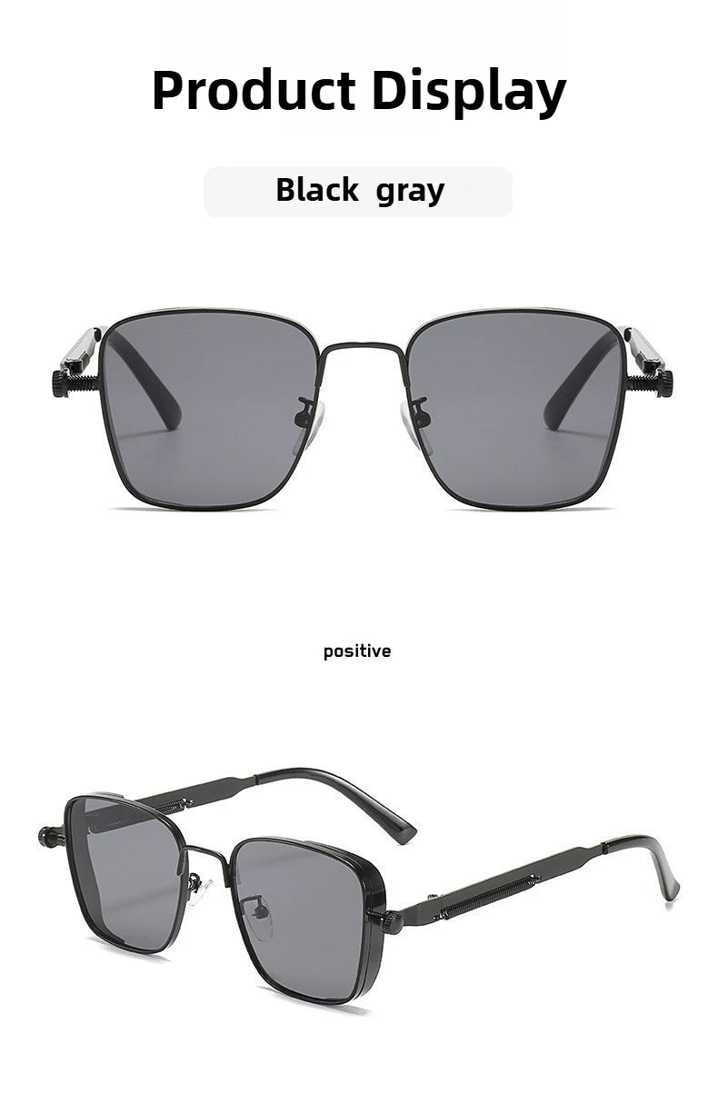 Sun Glasses New Eyeglasses Vintage Steampunk Square Metal Sunglasses Fashionable Versatile Unisex Eyewear Unique Statement Style