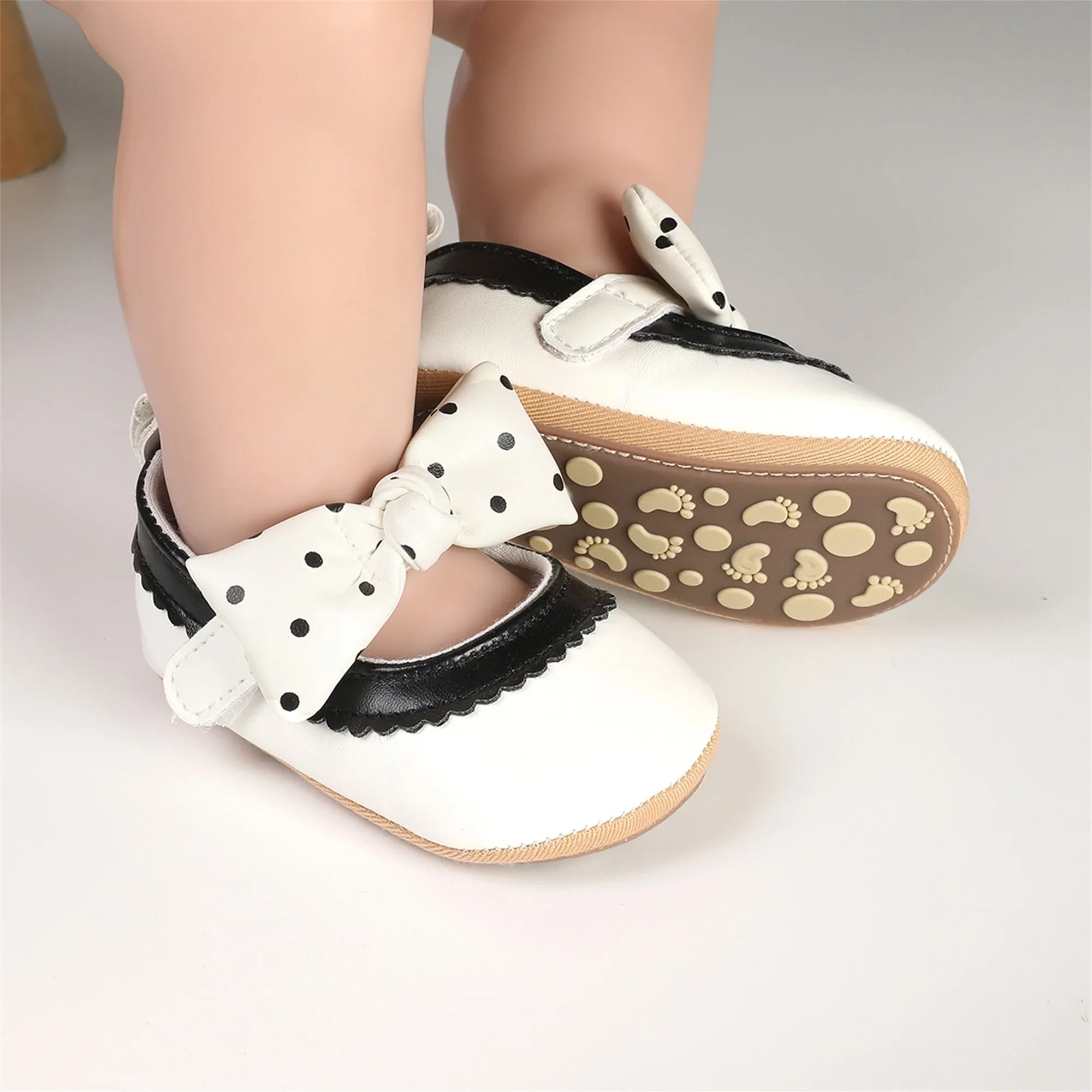 Lioraitiin Toddler Baby Girls Princess Shoes Soft Bow Non-slip Bottom First Walker Shoes Shoes