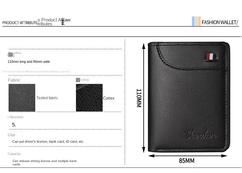 Men's Wallet Short Wallet Card Holder Fashion Thin Multi Card Business Soft Leather Wallet for Men Bolsa Feminina Coin Purse