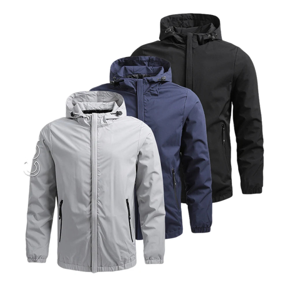 Men's hooded casual jackets, outdoor hiking and mountaineering suits, sports jackets, solid and well-fitting clothes for men