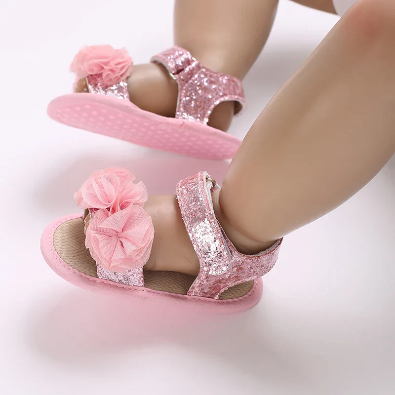 VALEN SINA 0-18M Newborn Baby Girls Summer Shoes Sandals First Walkers Newborn Shoes Casual Soft Sole Sandals Toddler Shoes (Available)