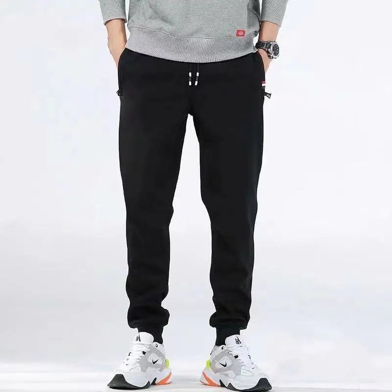 Winter Lambswool Warm Casual Pants Men's Fitness Jogging Sweatpants Male Solid Drawstring Bottoms Fleece Straight Trousers M-5Xl (Available)