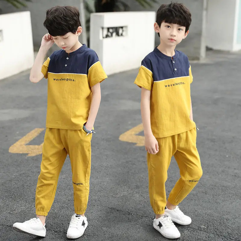 New Summer Boys Clothing Sets Children T-shirt Short Sleeve +Pants Set Two Pieces Set Kids Baby Boys Clothes 6 8 10 Years Old