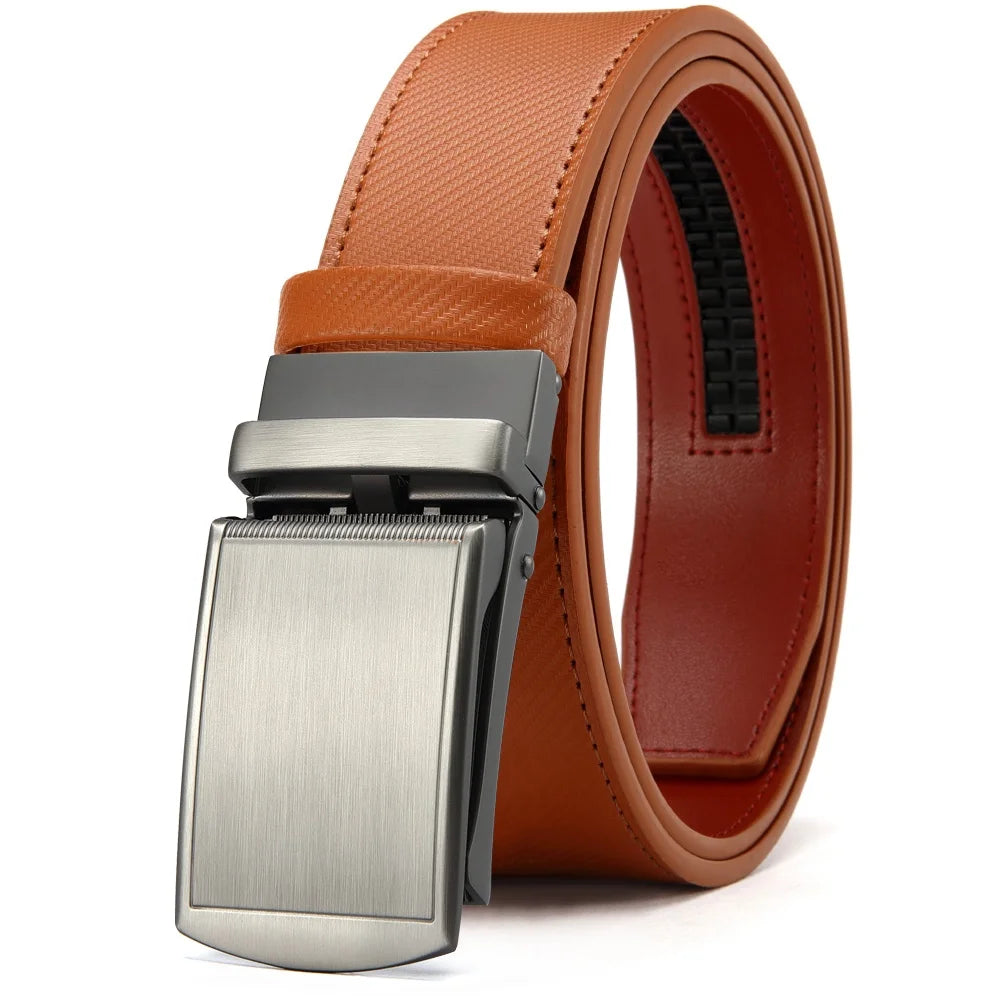 DOOPAI New Mens Belt Hollow Automatic Mens Belt Genuine Leather Luxury Belt  For Men Belt Male Strap Male Metal Automatic Buckle