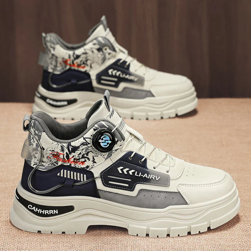 Men's Casual Outdoor Boots Fall Breathable Trendy Versatile Leisure Knob Board Shoes Anti-slip Riding Fashion Sneakers  (Available)