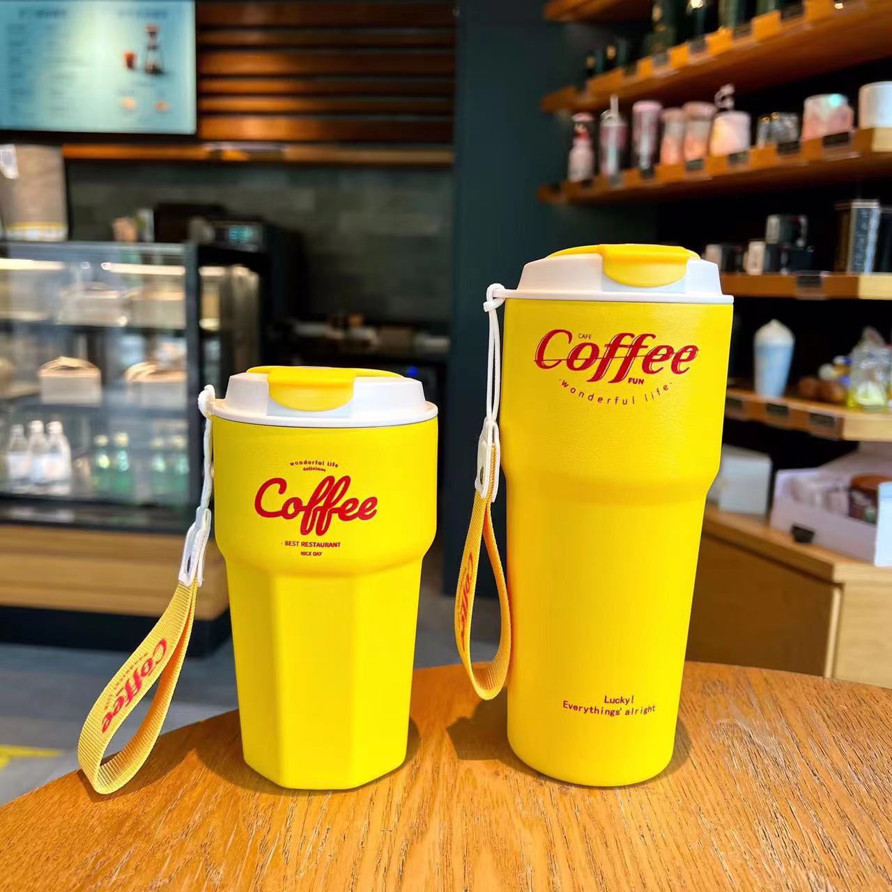 Portable Double Stainless Steel Coffee Mug Leak-Proof Thermos Travel Thermal Vacuum Flask Car Insulated Water Bottle 420ml/620ml