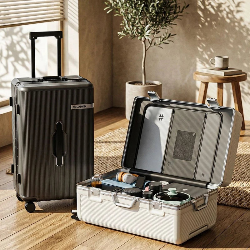 2026 New Luggage Aluminum Frame  ABS+PC 26/28 inch Large Size Travel Suitcases 20inch Cabin Bag Password Trolley Case