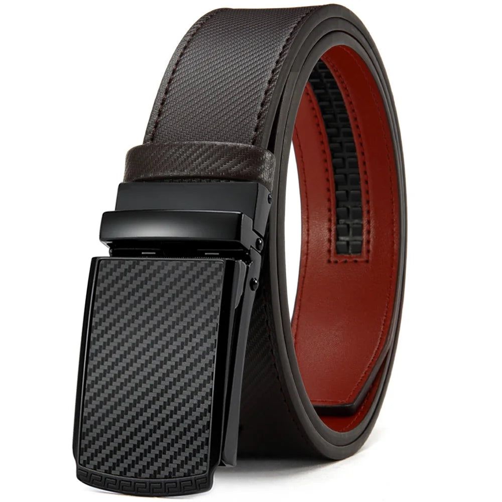DOOPAI New Mens Belt Hollow Automatic Mens Belt Genuine Leather Luxury Belt  For Men Belt Male Strap Male Metal Automatic Buckle