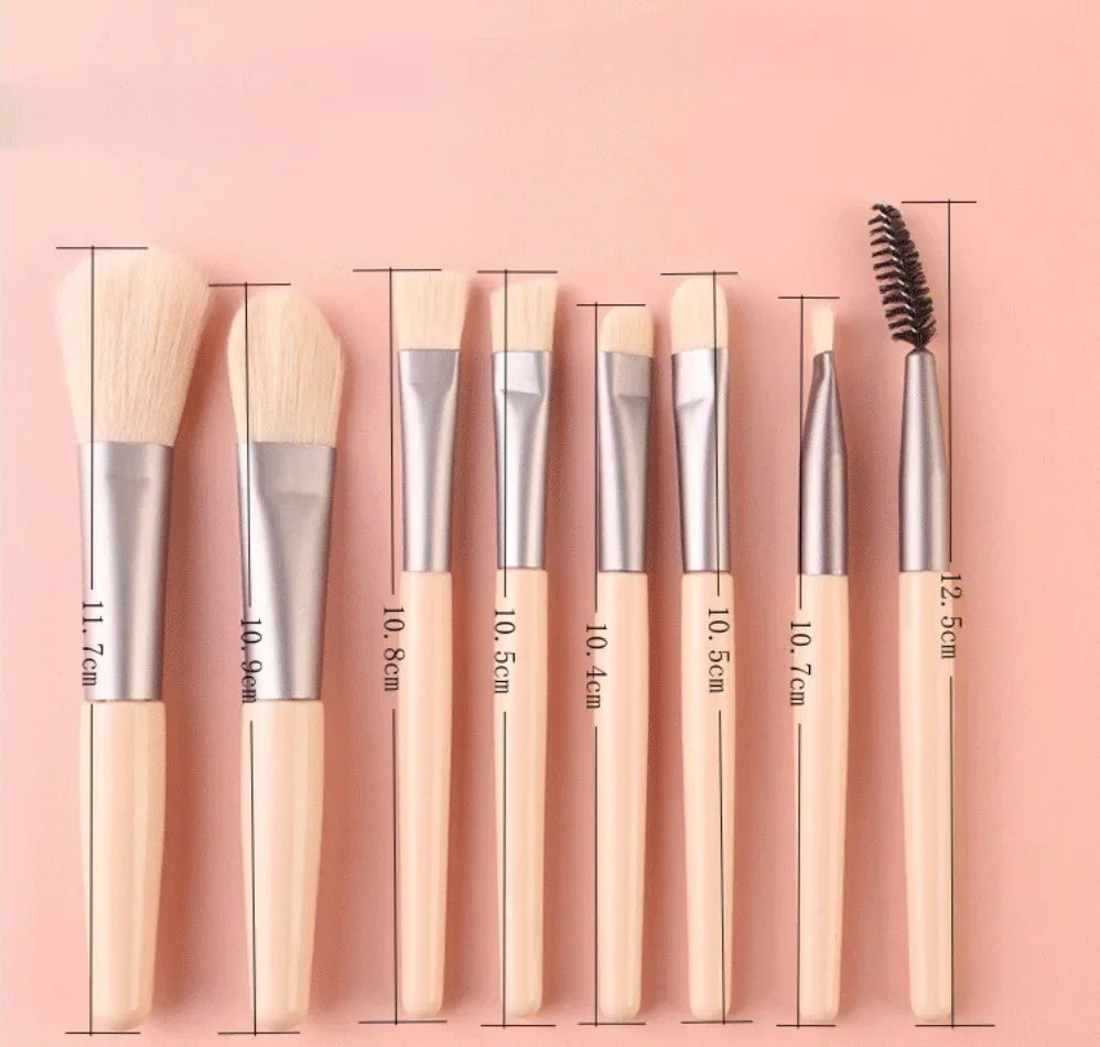 Mini Brush 8-Piece Makeup Bag Portable Concealer Powder Brush Set Soft Fur Make-up Tool Bag Foundation Brush Makeup Brush Set