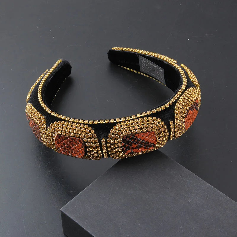 Gorgeous Personality Rhinestone Headwear Fashion Hairband Luxury Baroque Rhinestone Headband Wedding Ladies Bridal Hair