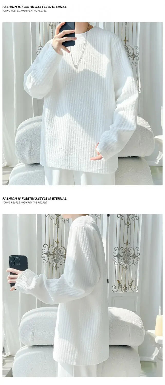 Long-sleeved T-shirt Men's Autumn Trendy Inner Wear Loose Casual Handsome Base Shirt Top