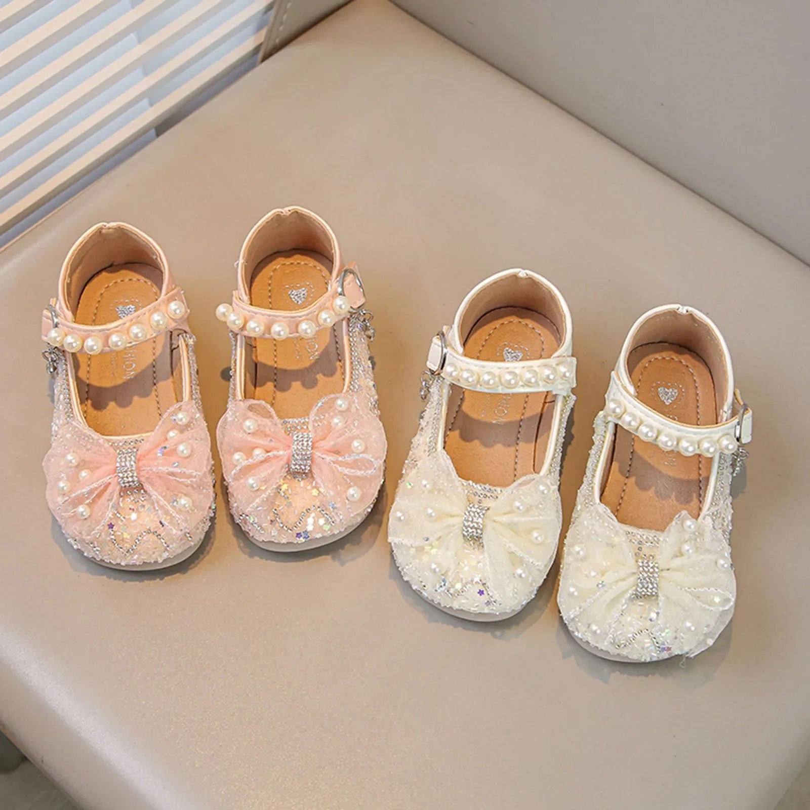 Big Girls Slides Girls Sandals Closed Toe Heels Wedding Party Shoes Sequins Bow For Toddler