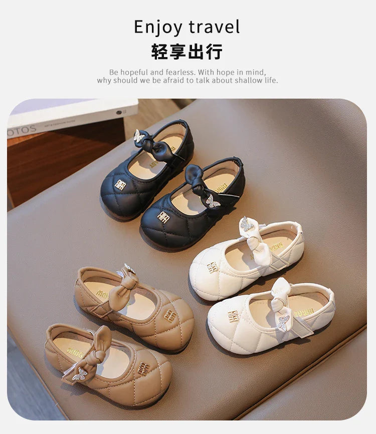 Toddler Little Girl Mary Jane Dress Shoes Ballet Flats for Kids Girl Party School Shoes Bowknot Princess Shoes 21-30