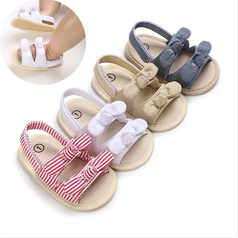 VALEN SINA 0-18M Newborn Baby Girls Summer Shoes Sandals First Walkers Newborn Shoes Casual Soft Sole Sandals Toddler Shoes (Available)
