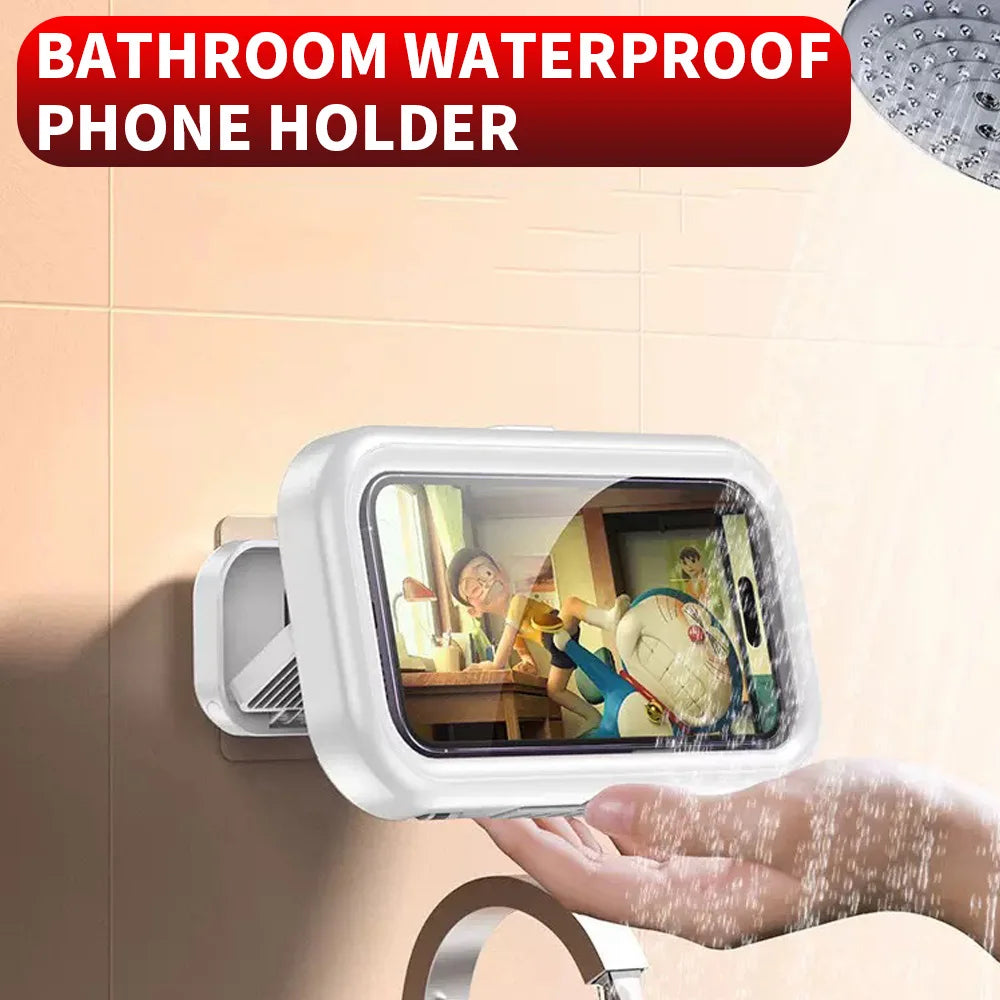 Waterproof phone storage box, can be rotated for appeal, and can be used for both showering and watching TV shows