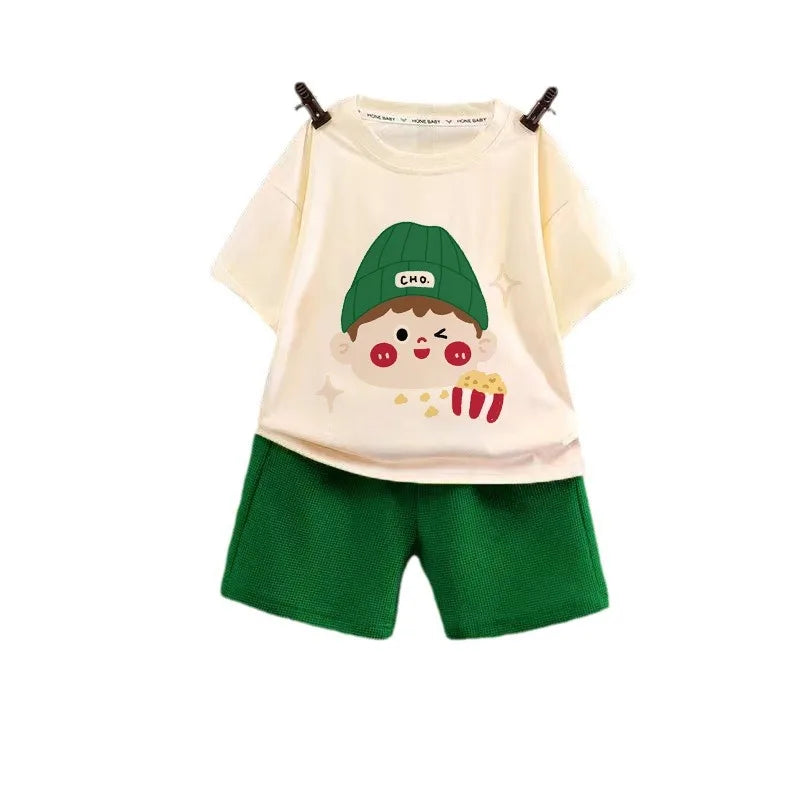 Fashion Spotrs Clothing Sets For Children Tracksuit Short Sleeve T-shirts + Shorts 2pcs Suit Kids Baby Clothes Toddler Costume