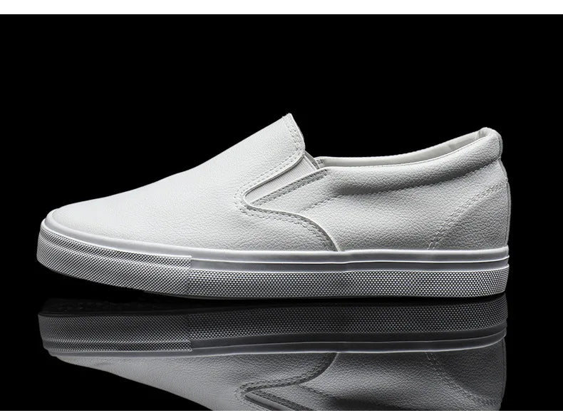 New Shoes for Men Leather Casual Shoes Spring Fashion Concise Flat Shoes 2 Colors Slip-on Loafers   (Available)