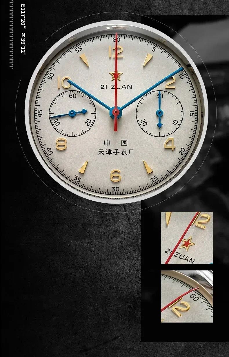 Men's watches 1963 pilot automatic watch 42mm waterproof retro quartz chronograph vintage dress watch