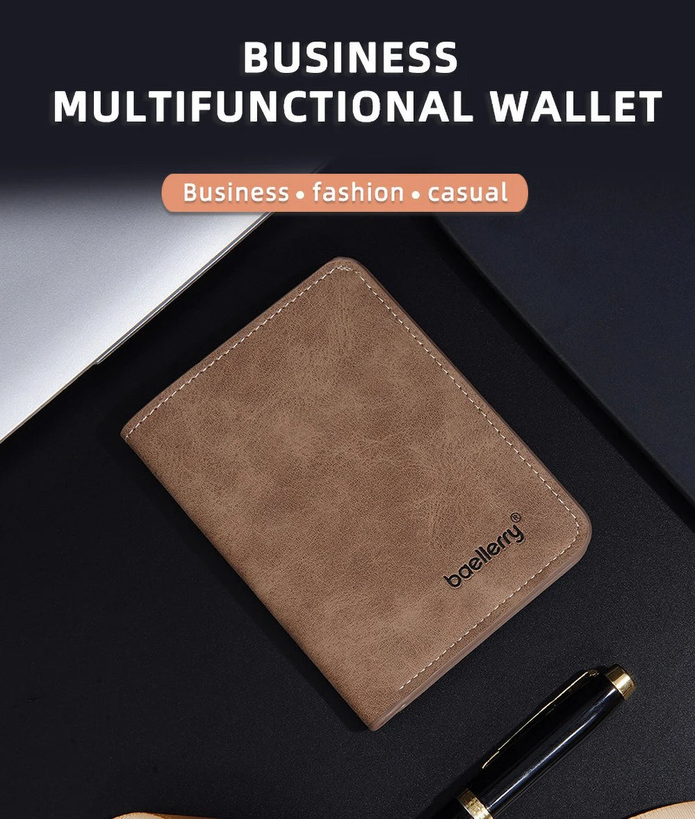 Baellerry Wallet for Men PU Leather Front Pocket Minimalist Money Clip Travel Essentials
