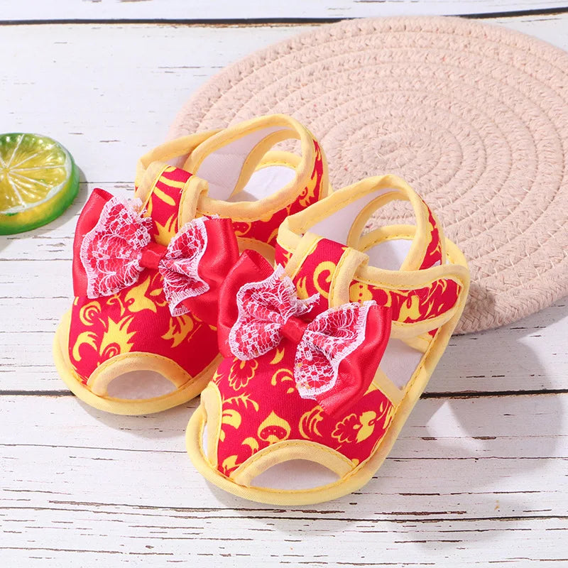 Newborn Infant Baby Girl Princess Bowknot Sandal Sneakers Toddler Soft Crib Walkers Casual Shoes
