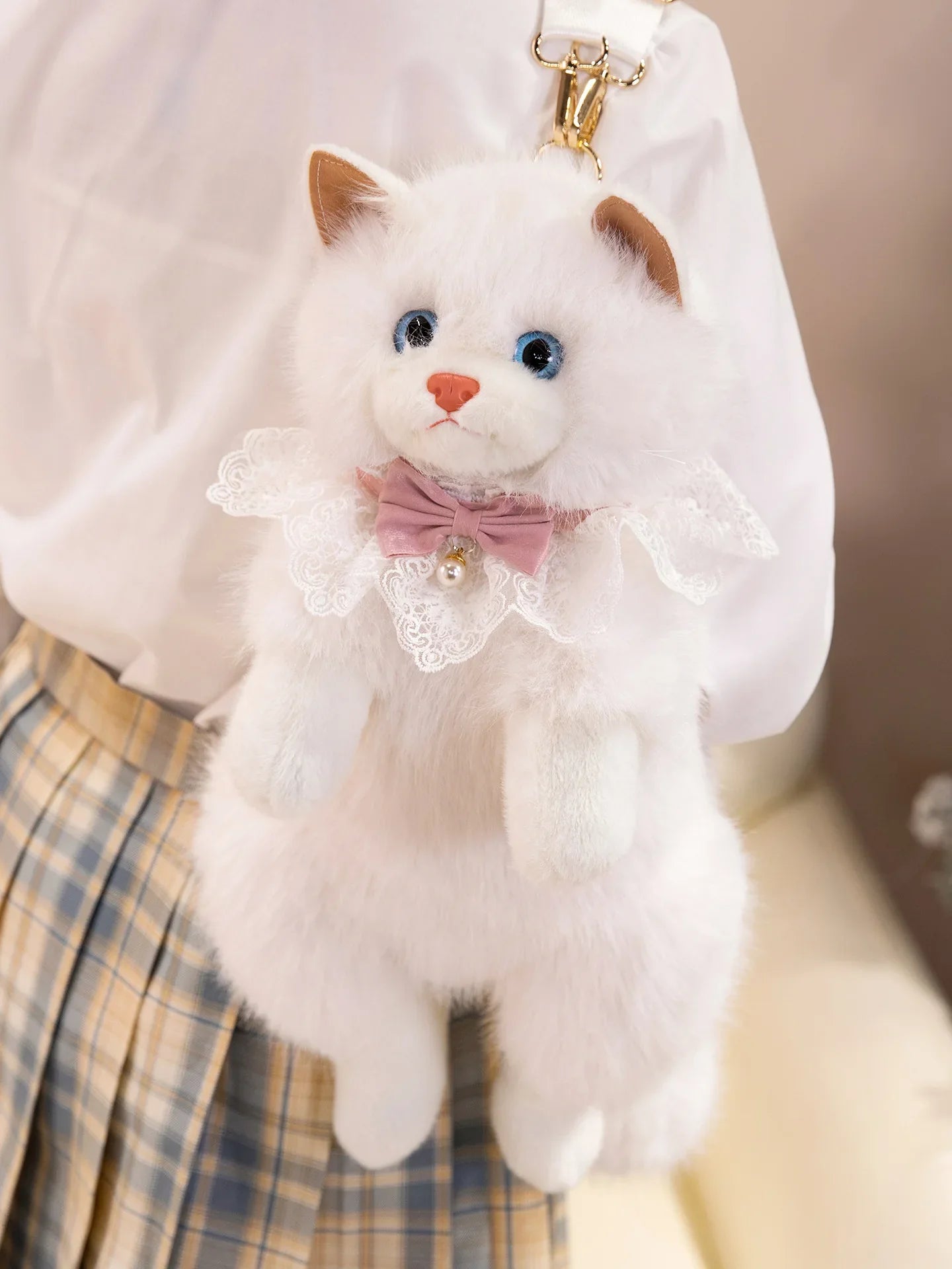 Simulated Puppet Cat Backpack Doll Cute Cat Backpack Plush Toy Daughter Birthday Gift