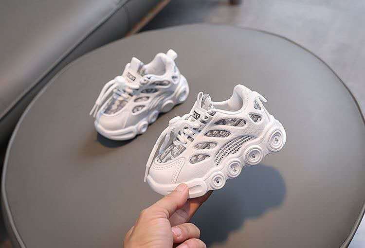 Sneakers Kids Fashion LED Light Shoes Letter Webbing Mesh  Boys Shoes