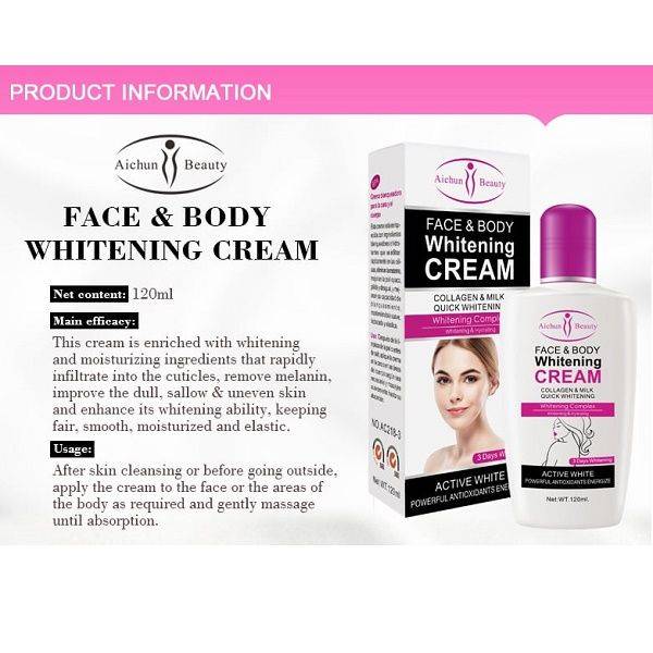 Milk face and body whitening cream