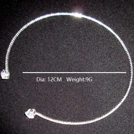 Fashion Jewelry Rhinestone Heart Collar Choker Necklace For Women Silver Color Simple Open Collar Necklace Torques Jewelry Accessories[available]