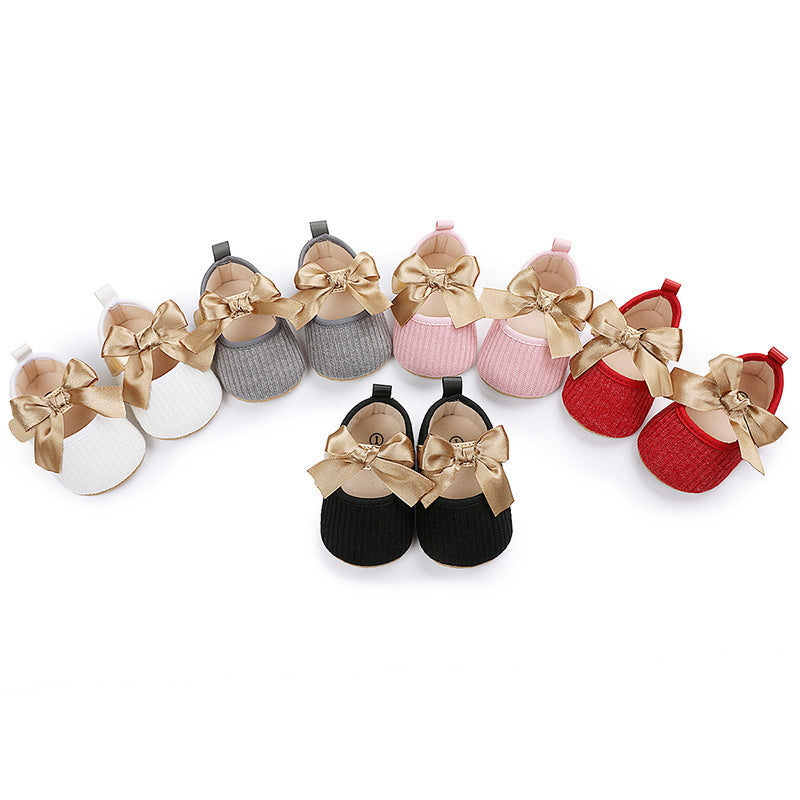 0-1 Years Old Bowknot Comfortable Baby's Shoes Velcro Super Soft Newborn Shoes Baby Shoes Toddler Shoes