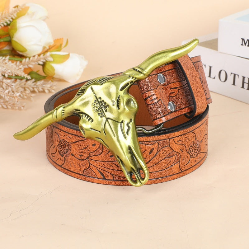 Belt Cow Head Buckle Men (Available)