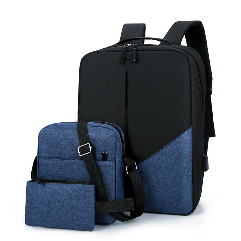 Men's Leisure Travel Large Capacity Three-piece Multifunctional USB Backpack (Available)